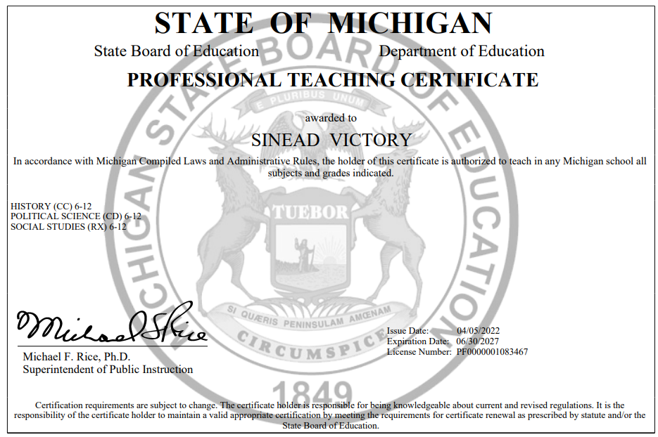 Teaching Certification